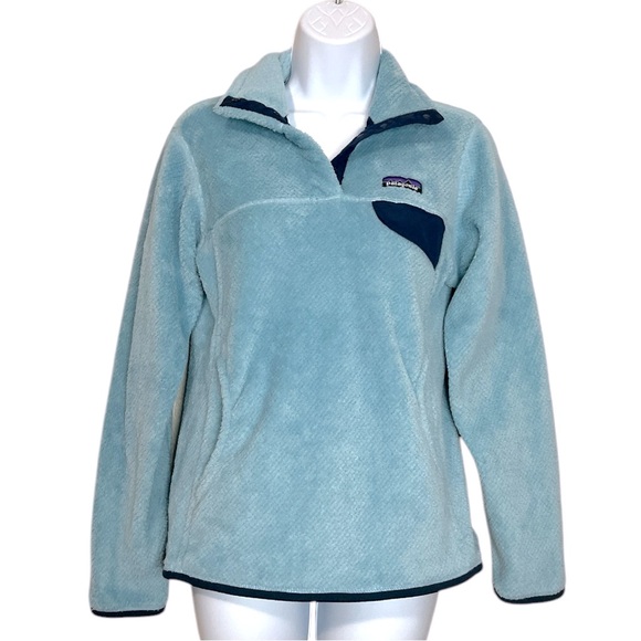 Patagonia Tops - Patagonia Re-Tool Half Snap Light Blue Fleece Pullover